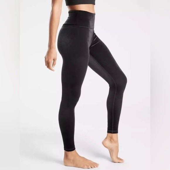 Athleta Elation Velvet Tight Black High-Rise leggings size: S - Picture 12 of 12